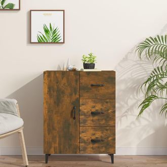vidaXL Vidaxl - Aparador De Madera De Ingenier&iacute;a Roble Ahumado 69,5x34x90 Cm