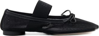 Maison Margiela Schoenen, Dames, Zwart, 39 1/2 EU, Nylon, Mesh Ballerina Schoen
