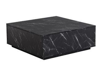 Pascal Morabito Mesa de centro con 2 cajones de MDF - Efecto m&aacute;rmol negro - ANTRIM de Pascal Morabito