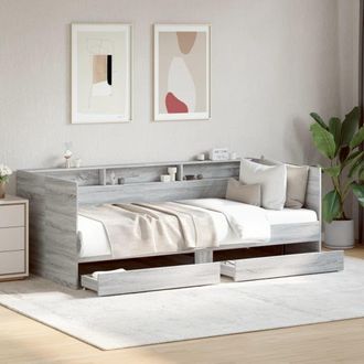 Berkfield Home Daybed with Drawers without Mattress Grey Sonoma 100x200 cm