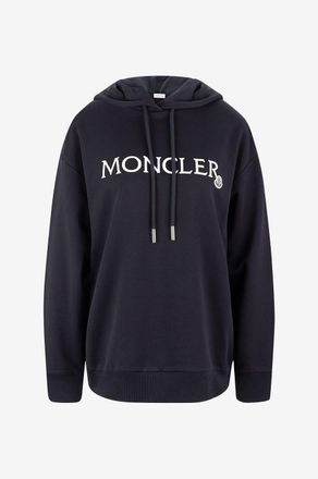 Moncler Kapuzensweatshirt mit Logostickerei und Aufn&auml;her