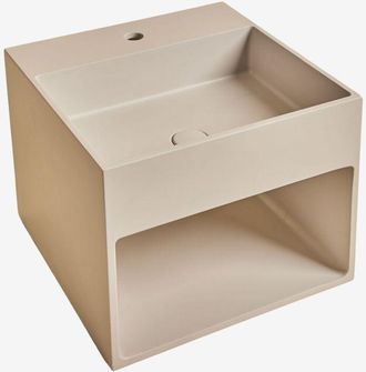 Sklum Lavabo Cuadrado Con Almacenaje En Cemento Olympus Sklum