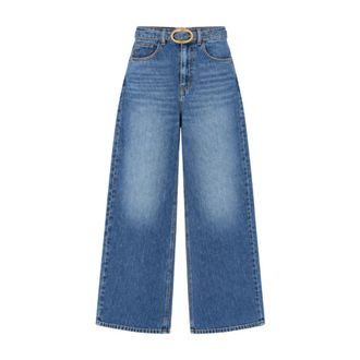 Twinset Wide Jeans - Dames - Jeans - Blauw - Maat: W26 Katoen
