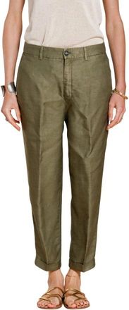 Mason's Linda Summer Chino Broek - Dames - Chinos - Groen - XS - Linnen - Broeken