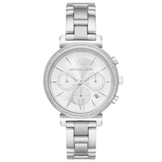 Michael Kors Womens MK6575 Sofie Ladies Chronograph Watch - Silver Stainless Steel - One Size