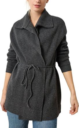 Lilla P Notch Collar Wool Open Cardigan