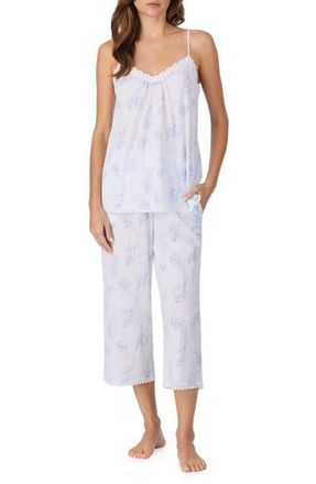 Eileen West Sleeveless Capri Cotton Jersey Pajamas in Whtlilac at Nordstrom, Size X-Large