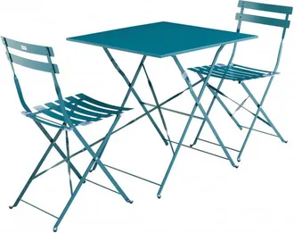 Sweeek Mueble de jardín color verde pato, plegable bistro, mesa