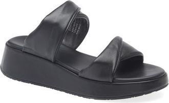 Chocolat Blu Essa Platform Wedge Slide Sandal in Black Leather at Nordstrom, Size 6.5