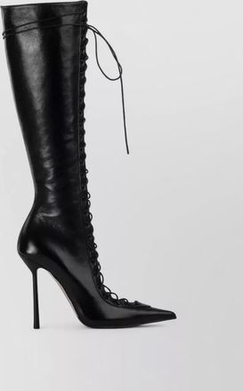 Le Silla leather cutout knee-high stiletto boots