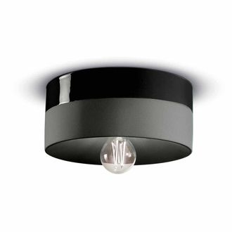 Ferroluce Pi Nero Carbone Ceiling Light d25