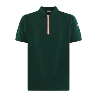 Moncler Polo Shirts, male, Green, Size: S Short Sleeve Polo Shirt