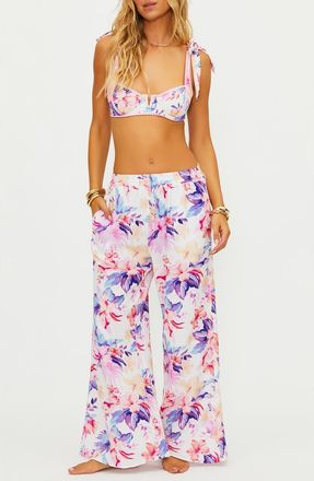 Beach Riot Hampton Wide Leg Cover-Up Pants in Hibiscus Garden at Nordstrom, Size X-Small