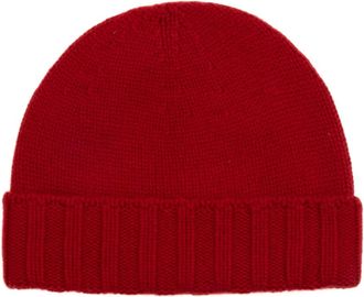Drumohr Cashmere Beanie - Heren - Hoeden - Rood - ONE Size - Kasjmier - Accessoires