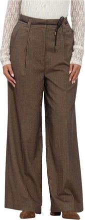 Aaiko Hailey Tweed Vis 518 - Dames - Broeken - Bruin - Maat: XL Tweed