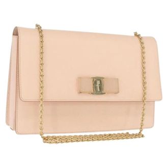 Ferragamo Pre-owned Cross Body Bags, female, Pink, Size: ONE SIZE Pre-owned Leather Shoulder Bag