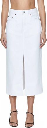 Pistola Denim Alice Denim Midi Skirt In White