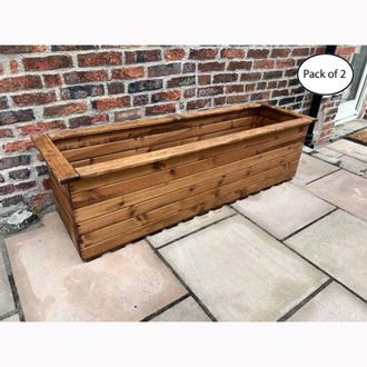 Charles Taylor Trading Multi Pack of 2 - Extra Large Sleeper Trough - Fully Assembled in Light Brown