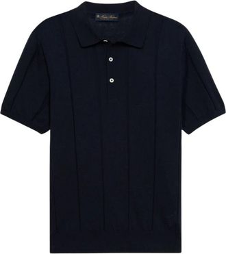 Brooks Brothers Katoen-Linnen Gebreide Polo - Heren - Polos - Blauw - L - Katoen - Tops