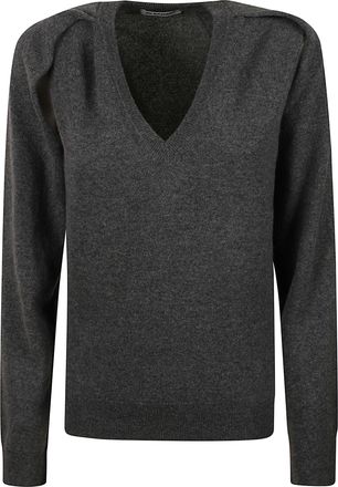 Jil Sander Open Armhole Dark Grey Knit Sweater