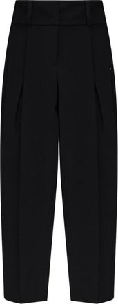 Sportmax Girino Broeken - Dames - Wijde Broeken - Zwart - 2XS - Wol - Broeken