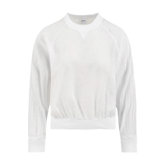 Aspesi Cotton Voile Blouse - Dames - Ronde hals truien - Wit - S - Katoen - Truien & Vesten