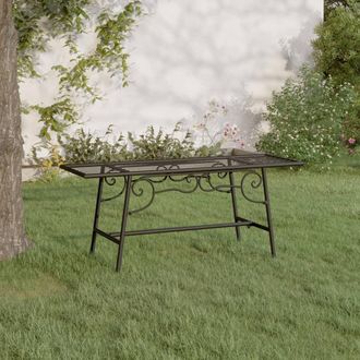 vidaXL Banco De Jard&iacute;n De Acero Negro 110 Cm Vidaxl