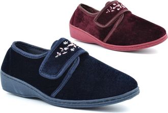 Generic Womens Wide Fit Slippers Womens Wedge Heel Slippers Size 4 Ladies Wide Slipper Size 7 Memory Foam Slipper Touch Fasten Touch Fastening Sizes 3-8 Burgu