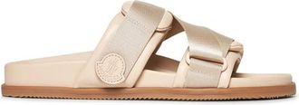 Moncler Roze Slip-On Leren Sneakers - Dames - Sandalen - Roze - 36 EU - Leer - Schoenen