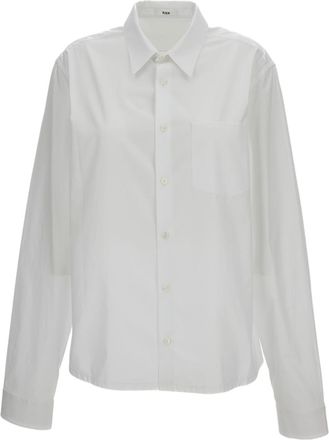Rier White Boxy Cotton Poplin Shirt