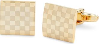 Clifton Wilson Checker Cuff Links in Gold at Nordstrom