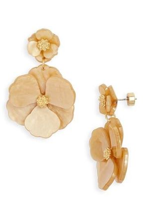 Nordstrom Pansy Drop Earrings in Champagne- Gold at Nordstrom Rack