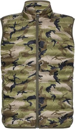 Tommy Hilfiger Packable Sleeveless Camouflage Puffer Vest - Heren - Bodywarmers - Groen - M - Polyester - Jassen