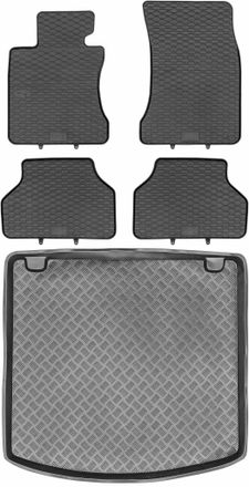 OEM Juego De Alfombrillas De Goma Para Coche Y Alfombrilla Para Maletero Para Bmw Serie 5 E61 Familiar (2003-2010)