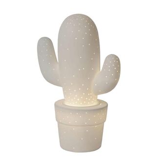 Lucide L&aacute;mpara de mesa original decorativa con forma de cactus blanco