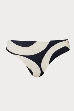 Cala de la Cruz Womens Fernanda Bikini Bottom In Sandy Black/white