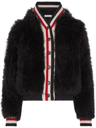 Brunello Cucinelli giacca in shearling - Nero