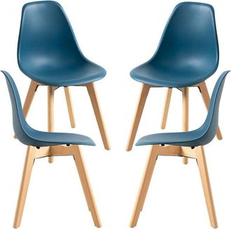 Regalos Miguel Packs Sillas Comedor - Pack 4 Sillas Kelen - Azul Petr&oacute;leo