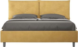 ITYhome Letto contenitore da 160x200 in microfibra ocra Appia