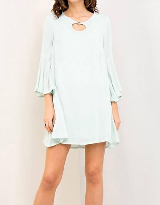 Entro Crochet Back Mini Dress In Sage