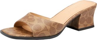 Coach Womens Sculpted C Block Heel Sandal Heeled, Tan, 6 UK