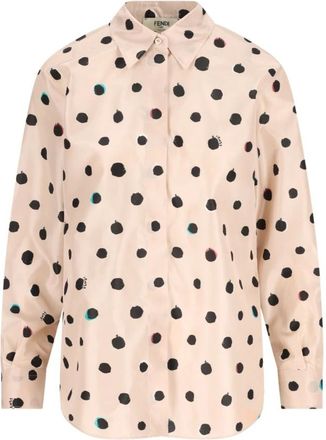 Fendi Falena Dots Shirt - Dames - Overhemden - Wit - S - Overhemden