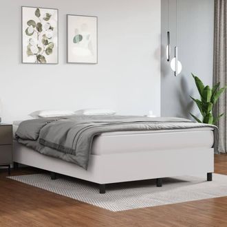Berkfield Home Box Spring Bed Frame White 135x190 cm Double Faux Leather