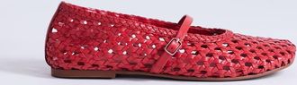 Topshop Bobbi - Ballerine in pelle intrecciata rosse-Rosso