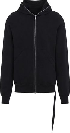 Rick Owens Black Solid Zip Up Hoodie