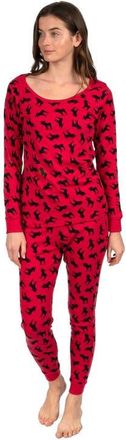 Leveret Womens Cotton Matching Family Holiday Pajamas, Reindeer & Moose Prints at Nordstrom, Size X-Small