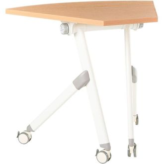 Beliani Scrivania moderna pieghevole angolare con rotelle Tavolo mobile portatile 90 x 64 cm Struttura in metallo Marrone Bendi