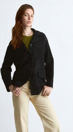 FURNIQ Vera Suede Blazer in Black at Nordstrom, Size Xx-Large