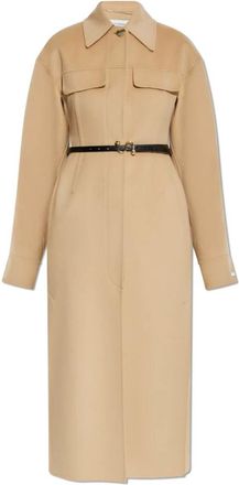 Sportmax Jassen, Dames, Beige, XS, Wol, Jas Olio