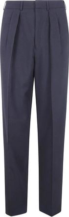Tom Ford Wool Cashmere Silk Reps Double Pleat Pants - Heren - Nette broeken - Zwart - M - Wol - Broeken